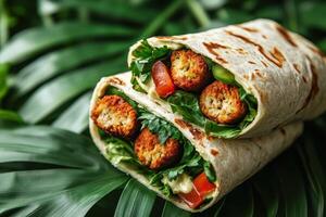 Delicious and Healthy Falafel Wrap with Tahini Sauce Perfect for a Quick Meal photo