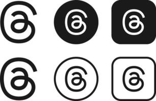 Threads logo button icon vector