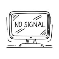 A monitor displaying a No Signal message vector