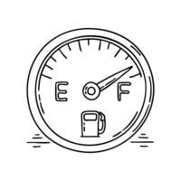 Meter in a car dashboard indicating fuel consumption vector