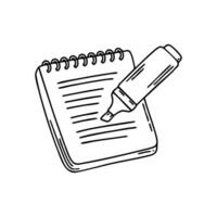 Marker uncapped with ink on a sketchpad vector
