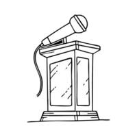 Microphone on a podium set up for a speech vector