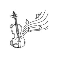 A sheet of music notes flowing from a violin vector