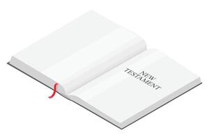Bible Opened to New Testament in Isometric Perspective vector