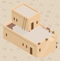 Building Illustration in Isometric Perspective Inspired by Ancient Israel in the Bible vector