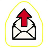 a envelope com a seta apontando acima video