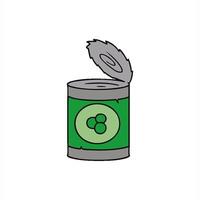 A can of green beans with a lid open video