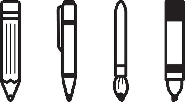 Simple stationary pens vector