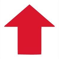 A red arrow pointing up on a white background video