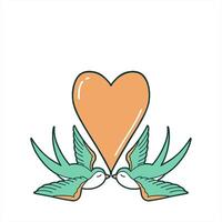 Two birds with a heart in the middle video