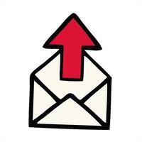 An envelope with an arrow pointing up video