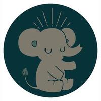 An elephant is sitting in a circle with a sun shining on it video