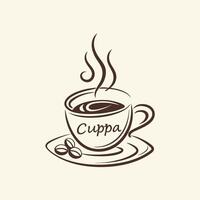 Coffee cup logo design with a cup of coffee vector
