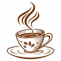 Coffee cup logo with beans vector