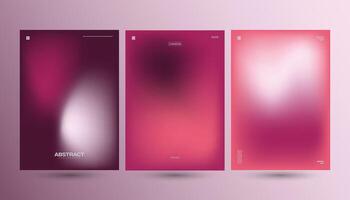 Modern Abstract Liquid Gradient Background Set for Posters Flyers and Branding in Pink and Red Tones with Soft Blurred Effects vector