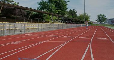 A running track with red lines video