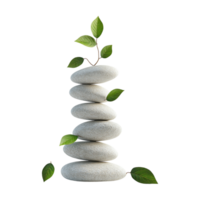 stack of stones with green leaves on top image png