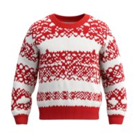 sweater with red and white patterns on it image png
