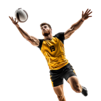 volleyball player in motion on transparent background png