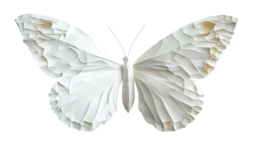 Intricately crafted paper butterfly with delicate textures and details displayed against a plain background png
