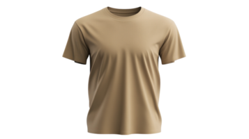 Neutral tan t-shirt displayed on a plain background showcasing its soft fabric and casual style png
