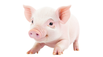 Cute young piglet exploring its surroundings in a bright setting, showcasing playful and curious behavior png