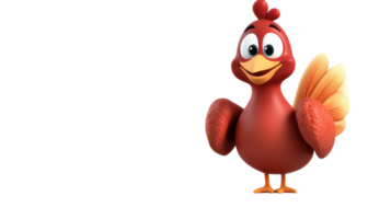 Colorful cartoon bird character with big eyes and cheerful expression standing against a white background in a playful pose png