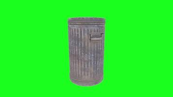 Realistic 3D rendering of a vintage garbage can on a bright background video