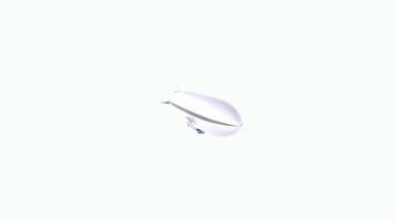 Exploring a futuristic 3d rendering of an airship in cloudless skies video