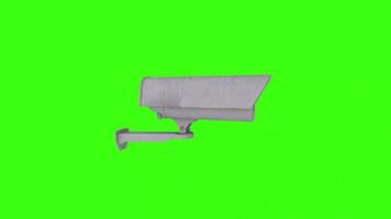 3D rendering of a modern camera object on a vibrant green background video