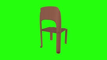 3D rendering of a minimalist chair on a bright green background video