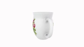 Detailed 3D rendering of a ceramic jug with floral design video