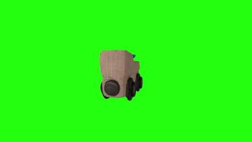 3D rendering of a toy train moving on a bright green background video