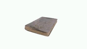 3D rendering of an antique book resting on a textured surface video