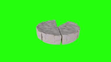 3D rendering of a cheese wheel with slices removed video