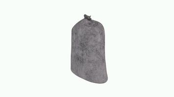 3D rendering of a textured black mesh bag with a tied top video
