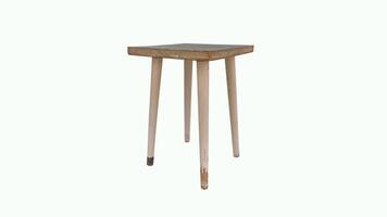 Minimalist 3D rendering of a wooden table with white legs video