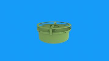3D rendering of a circular green structure with a lid video