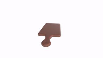 3D rendering of a simple wooden cutting board with handle video