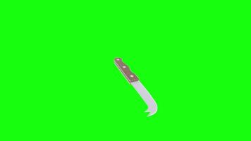 3D rendering of a utility knife on a green background video