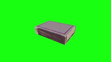 Realistic 3D rendering of a matchbox on a green background video