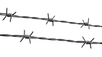 Diagonal rows of tightly wound barbed wire, their weathered texture and pointed edges emphasizing durability and boundary enforcement in a stark industrial design png