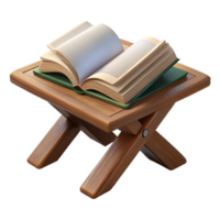 serene abstract Open Book on Wooden Table Isolated professional png