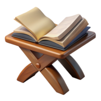 elegant artistic Open Book on Wooden Table Isolated high quality png
