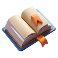 dramatic classic Open Book with Bookmarks Transparent Background detailed png