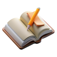 impressive contemporary Open Book with Pencil Underlining Text Transparent Background exclusive png