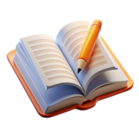 serene abstract Open Book with Pencil Underlining Text Transparent Background professional png