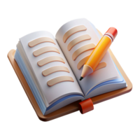stunning contemporary Open Book with Pencil Underlining Text Transparent Background original png