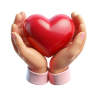 elegant contemporary Open Hands Holding Heart Transparent Background with Red Color authentic png