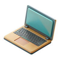serene contemporary Open Laptop with Blank Screen Top View Isolated Element high resolution png